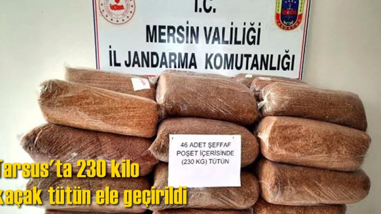 Tarsus'ta 230 kilo kaçak tütün ele geçirildi