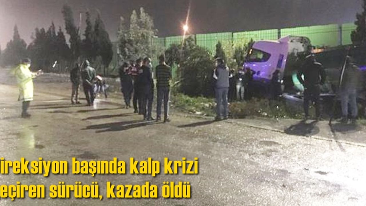 Direksiyon başında kalp krizi geçiren sürücü, kazada öldü