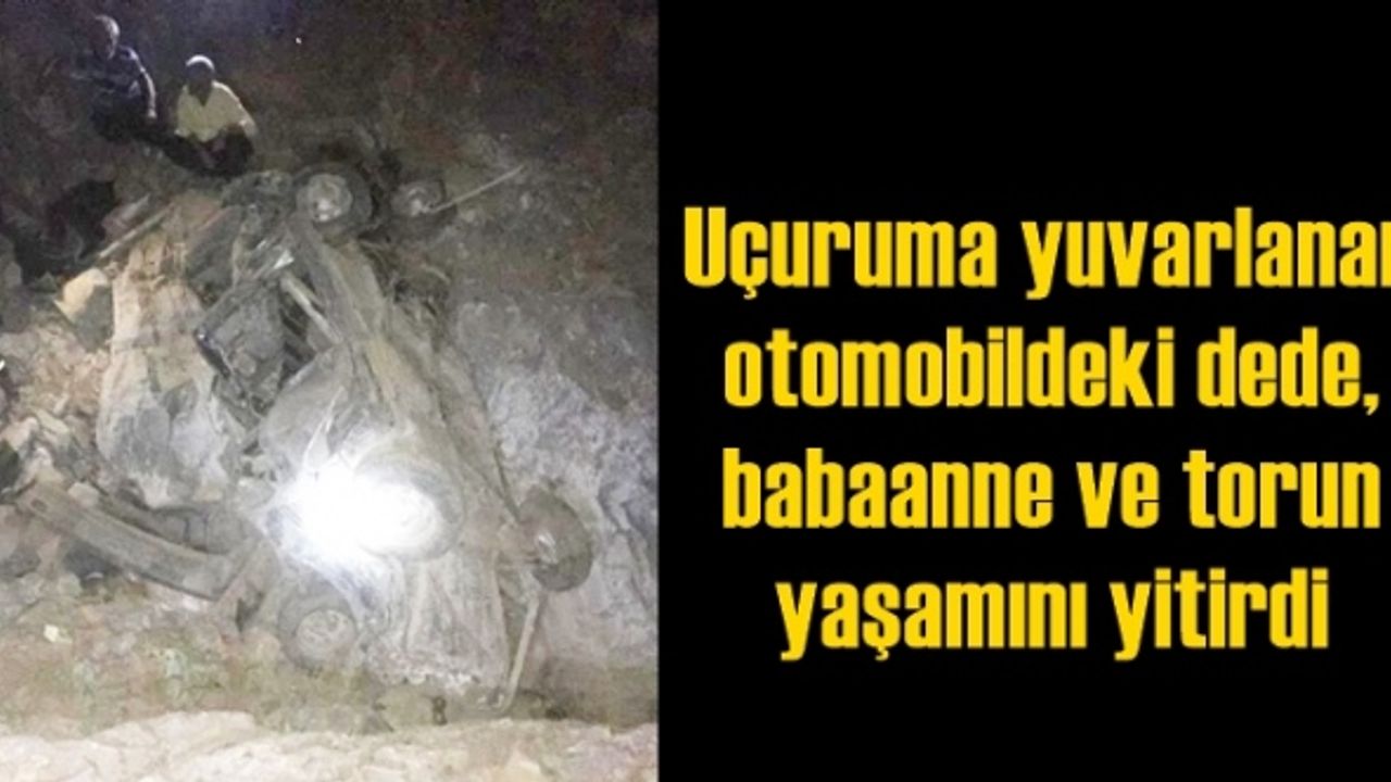 Uçuruma yuvarlanan araçtaki dede, babaanne ve torun yaşamını yitirdi