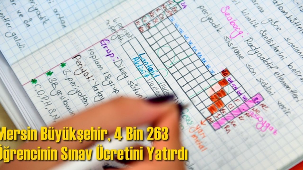 Mersin Büyükşehir, 4 Bin 263 Öğrencinin Sınav Ücretini Yatırdı