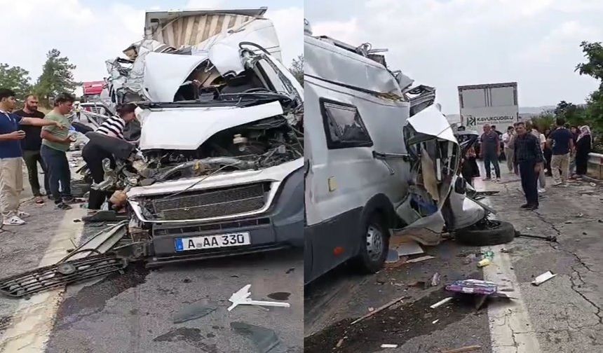Tarsus'ta karavan, kamyonete çarptı: 1 ölü, 1 yaralı